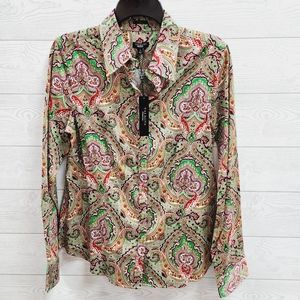 Talbots Paisley Button Down Blouse